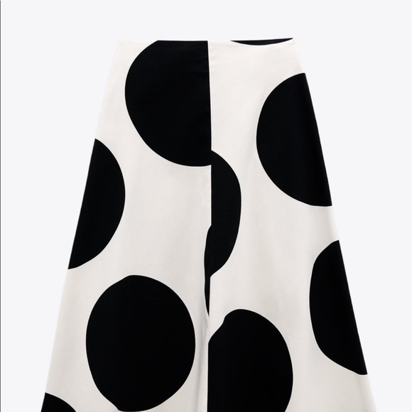 Zara polka Dot Midi NWT sz Lg Blk&white - Picture 4 of 6